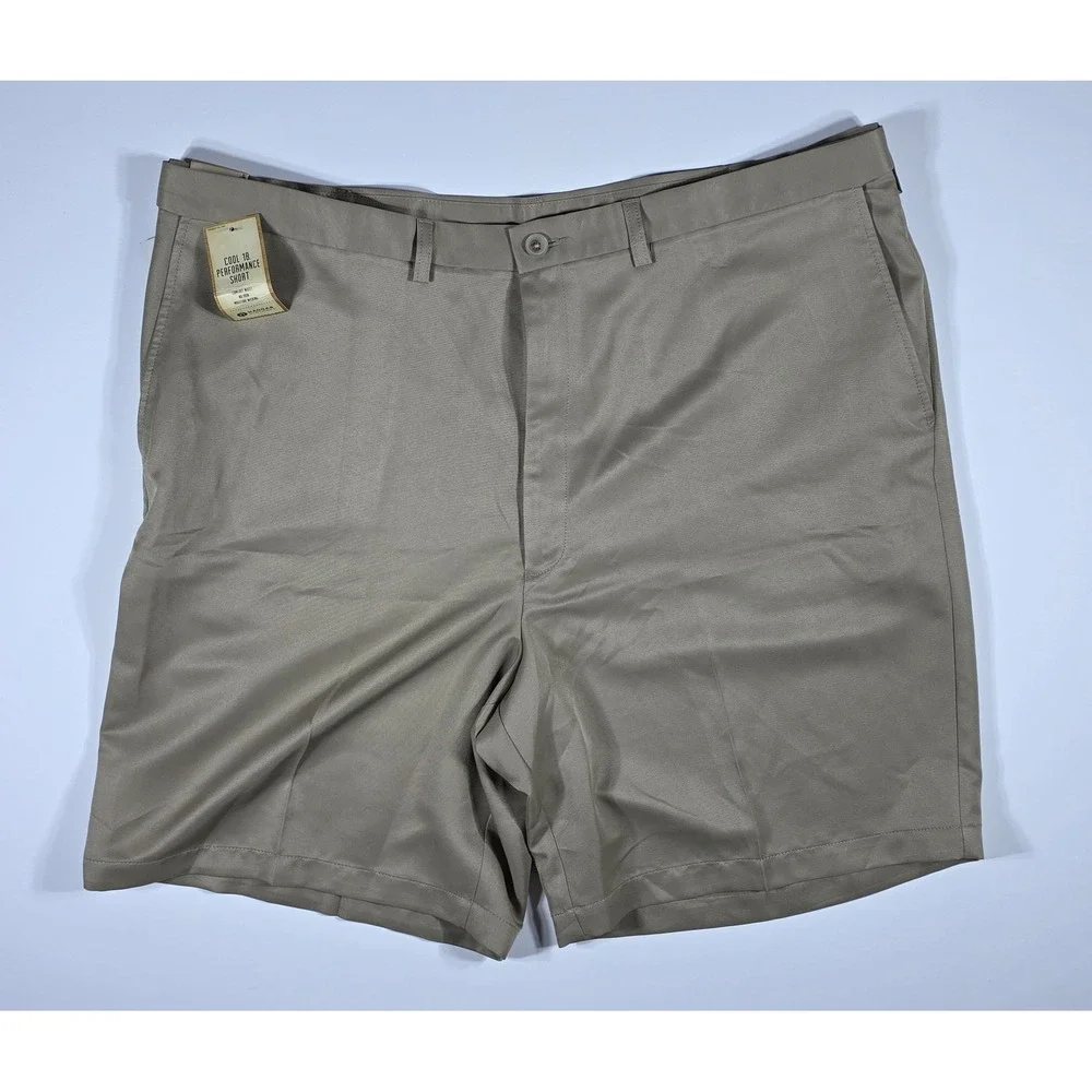Haggar Cool 18 Performance Shorts Men's 44W British Khaki Big & Tall NEW